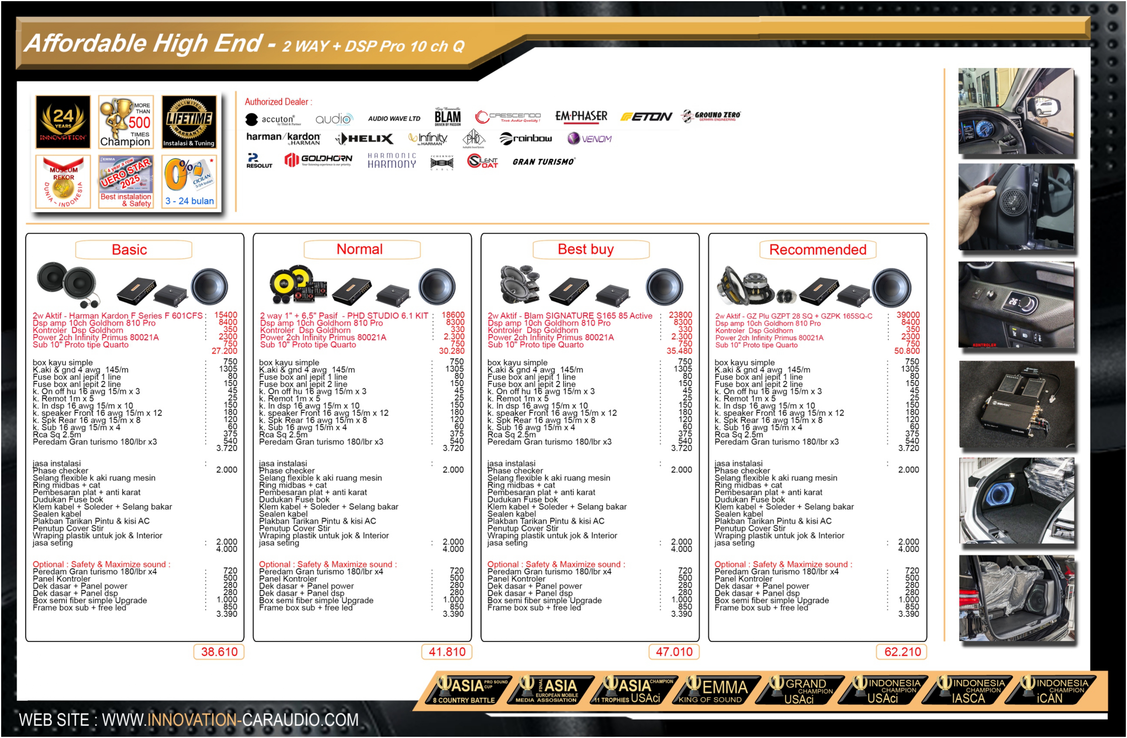 Paket audio mobil 2 Way Subwoofer Quarto 10" (Bagasi) Affordable High End Innovation Car Audio Jakarta