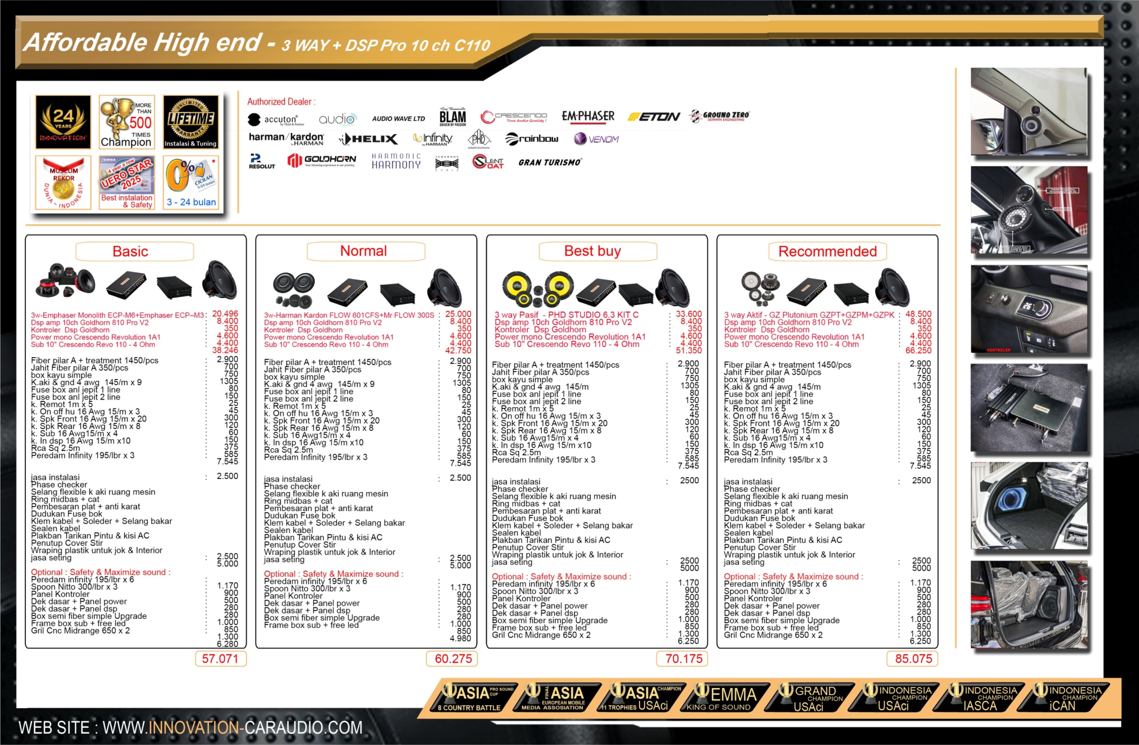 Paket audio mobil 3 Way Subwoofer Cresscendo 10" (Bagasi) Affordable High End Innovation Car Audio Jakarta