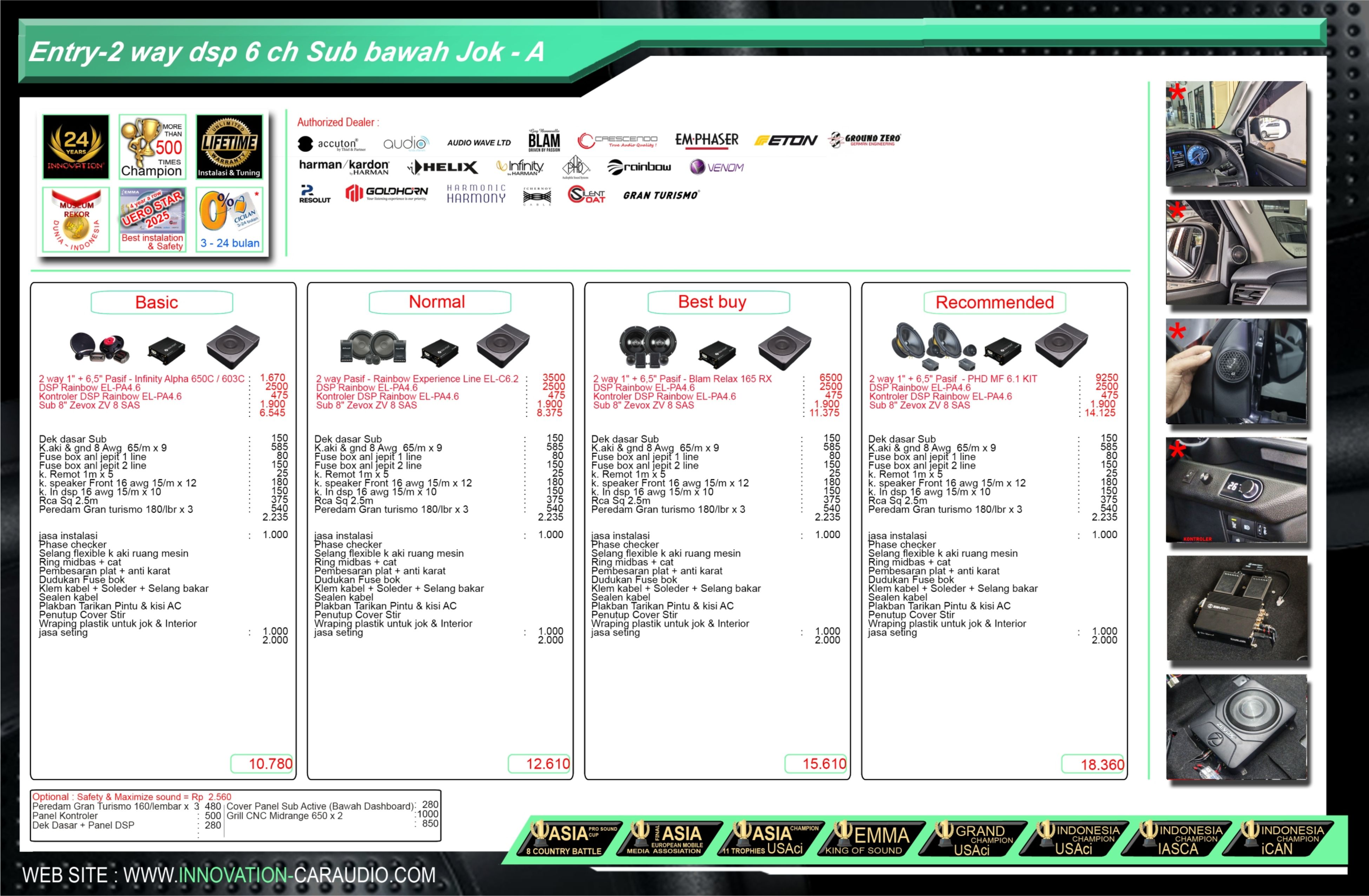 Paket audio mobil 2 Way Subwoofer Bawah Jok Entry Innovation Car Audio Jakarta